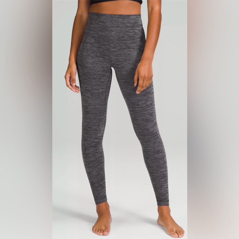 LULULEMON ALIGN™ HIGH-RISE PANT 28", Heathered Black, Size 12